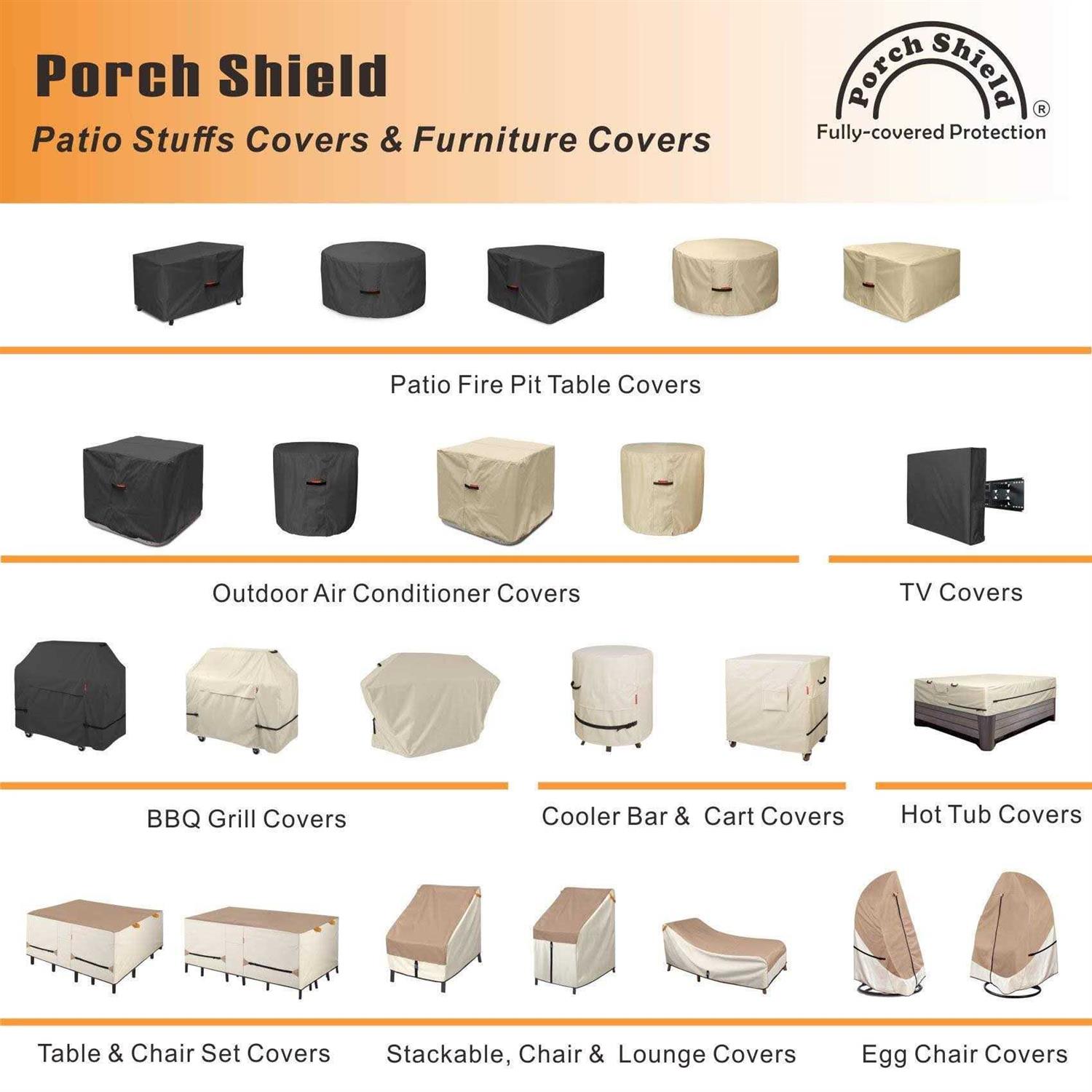 Porch Shield Fire Pit Cover Waterproof 600d Heavy Duty Round Patio Fire Bowl Cover - Image 3