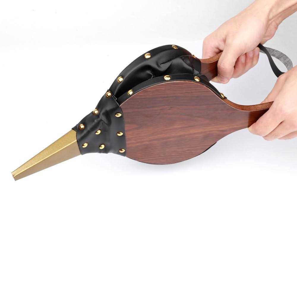 Fubeasi Z-color 1pcs Brown Wood Fireplace Bellows 15 X 6.5 Outdoor Cooking Fan Air Blower - Image 5