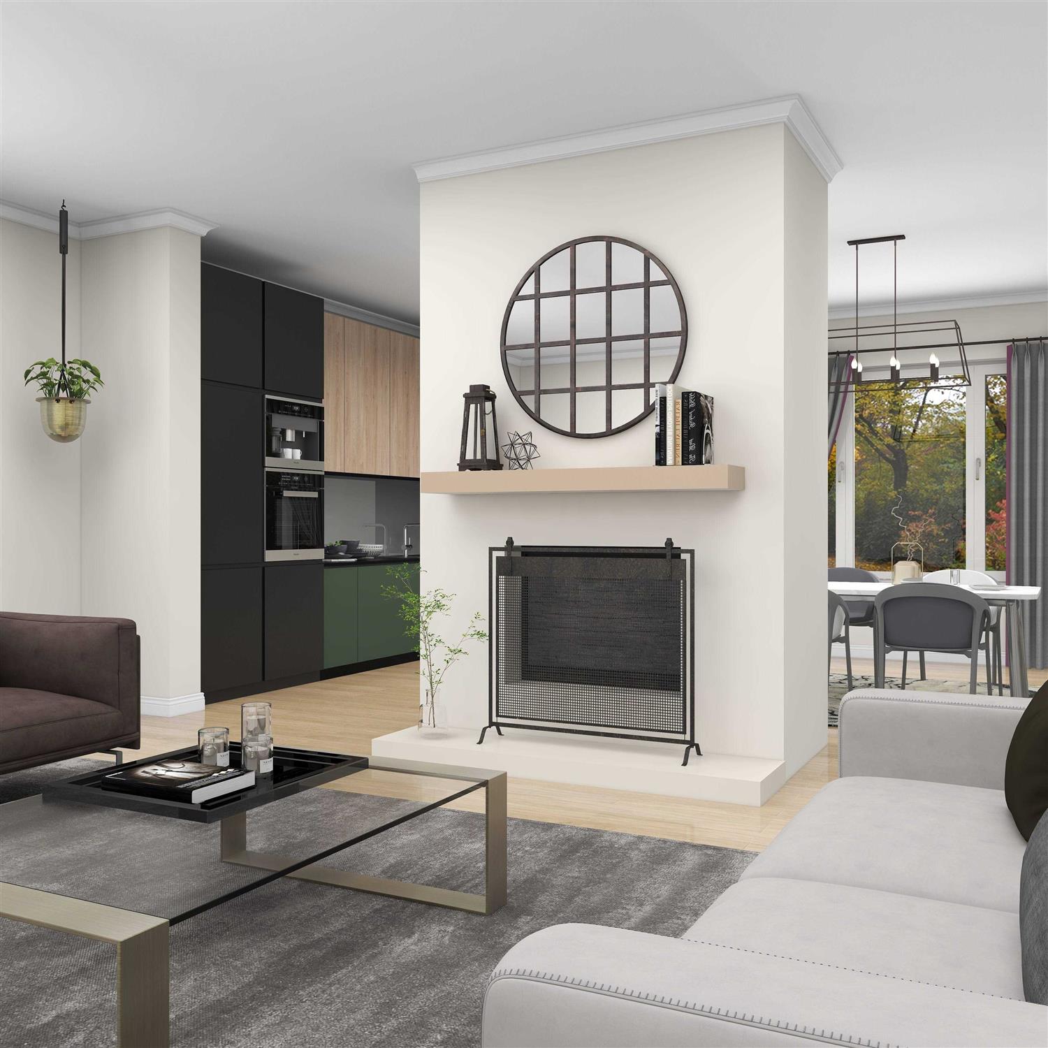 Grayson Lane Black Metal Contemporary Fireplace Screen - Image 3