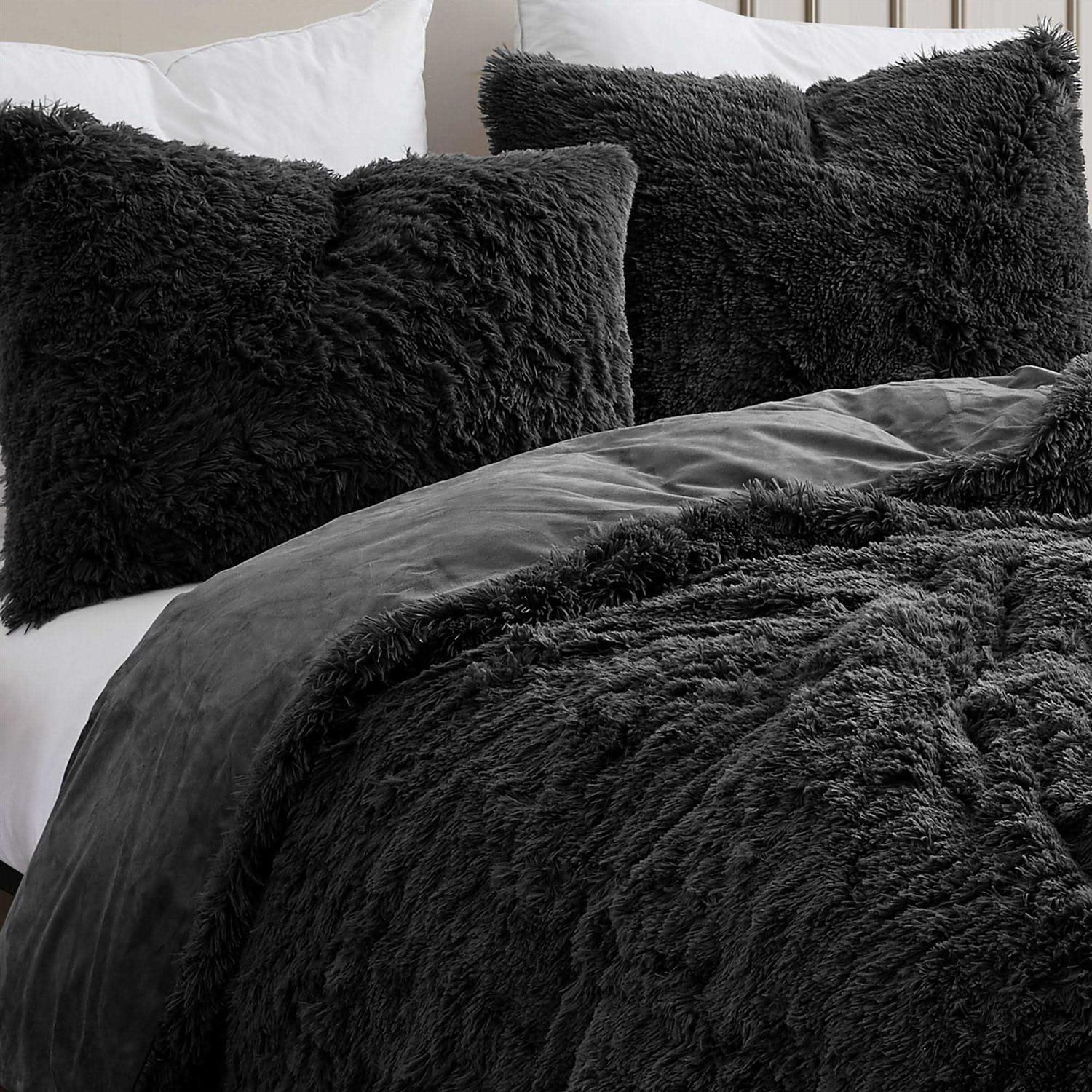 Sweet Home Collection Long Plush Shaggy Faux Fur Comforter Set with Shams - Image 4