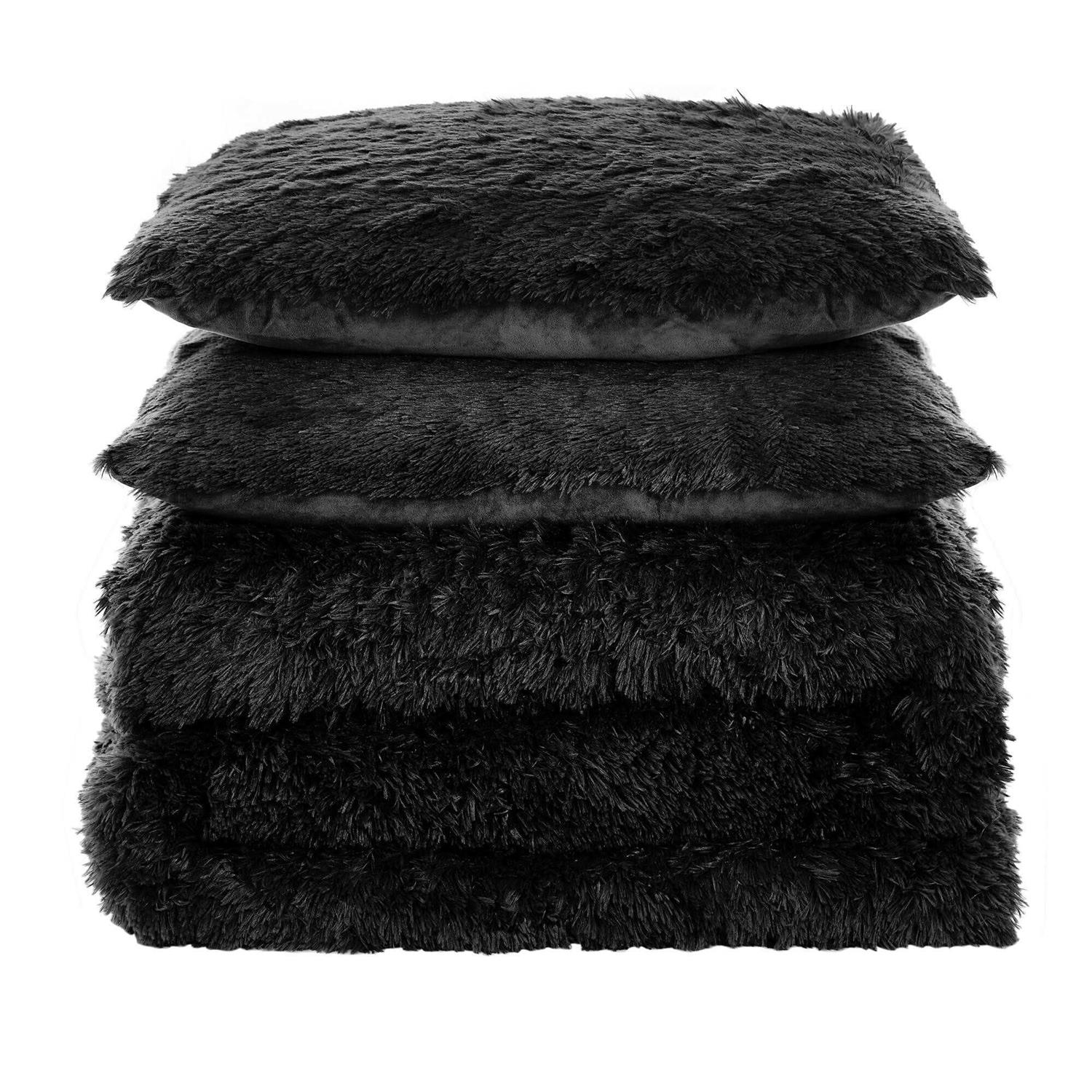 Sweet Home Collection Long Plush Shaggy Faux Fur Comforter Set with Shams - Image 5