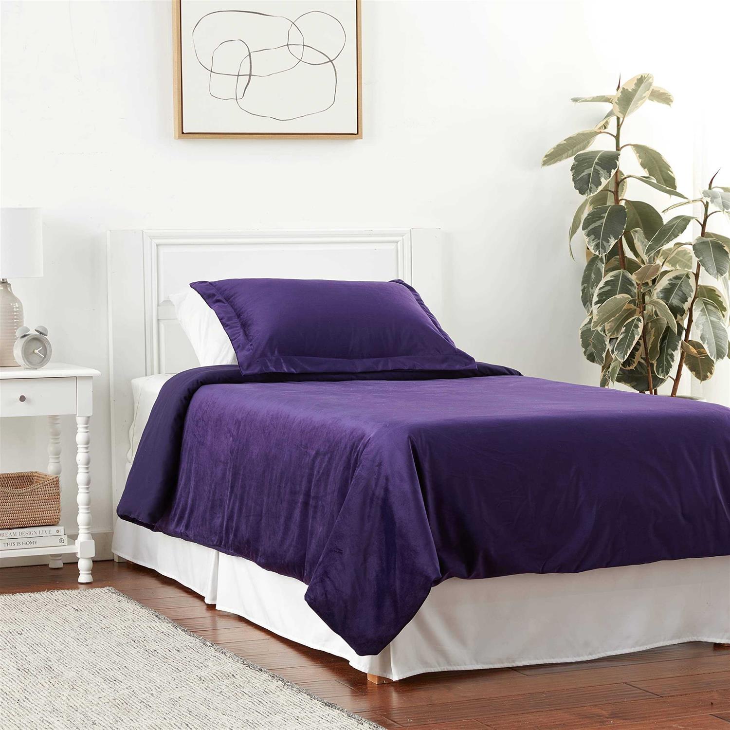 Tribeca Living Venice Velvet Oversized Solid Duvet Set - Image 4