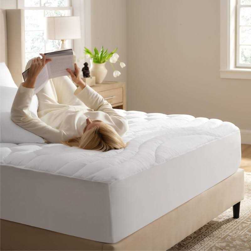 Bedsure Size Mattress Pad Soft Mattress Cover Padded Quilted Fitted Mattress Deep Pocket - Image 3
