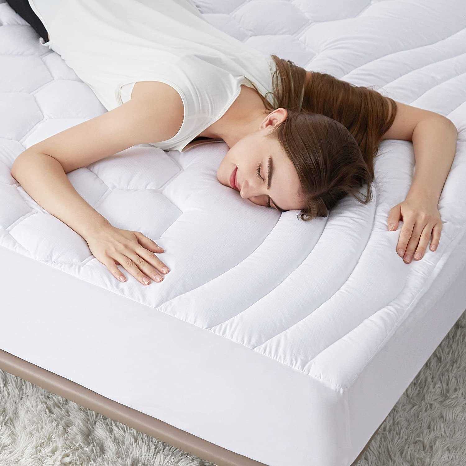 Bedsure Size Mattress Pad Soft Mattress Cover Padded Quilted Fitted Mattress Deep Pocket - Image 4