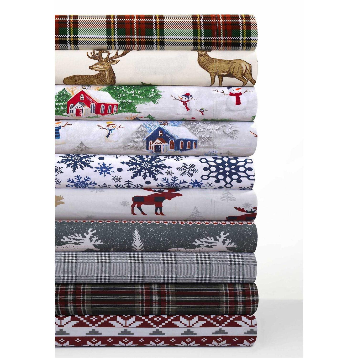 Tribeca Living Printed Flannel Extra Deep Pocket Sheet Set - Image 3
