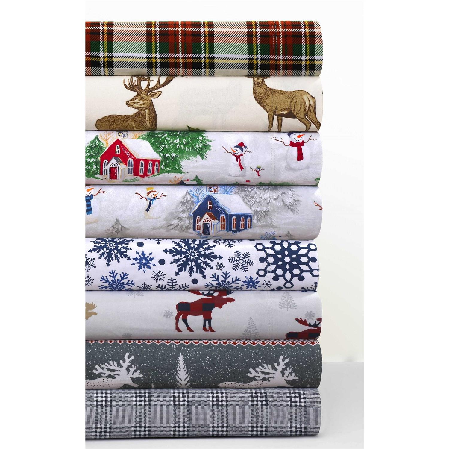 Tribeca Living Printed Flannel Extra Deep Pocket Sheet Set - Image 5