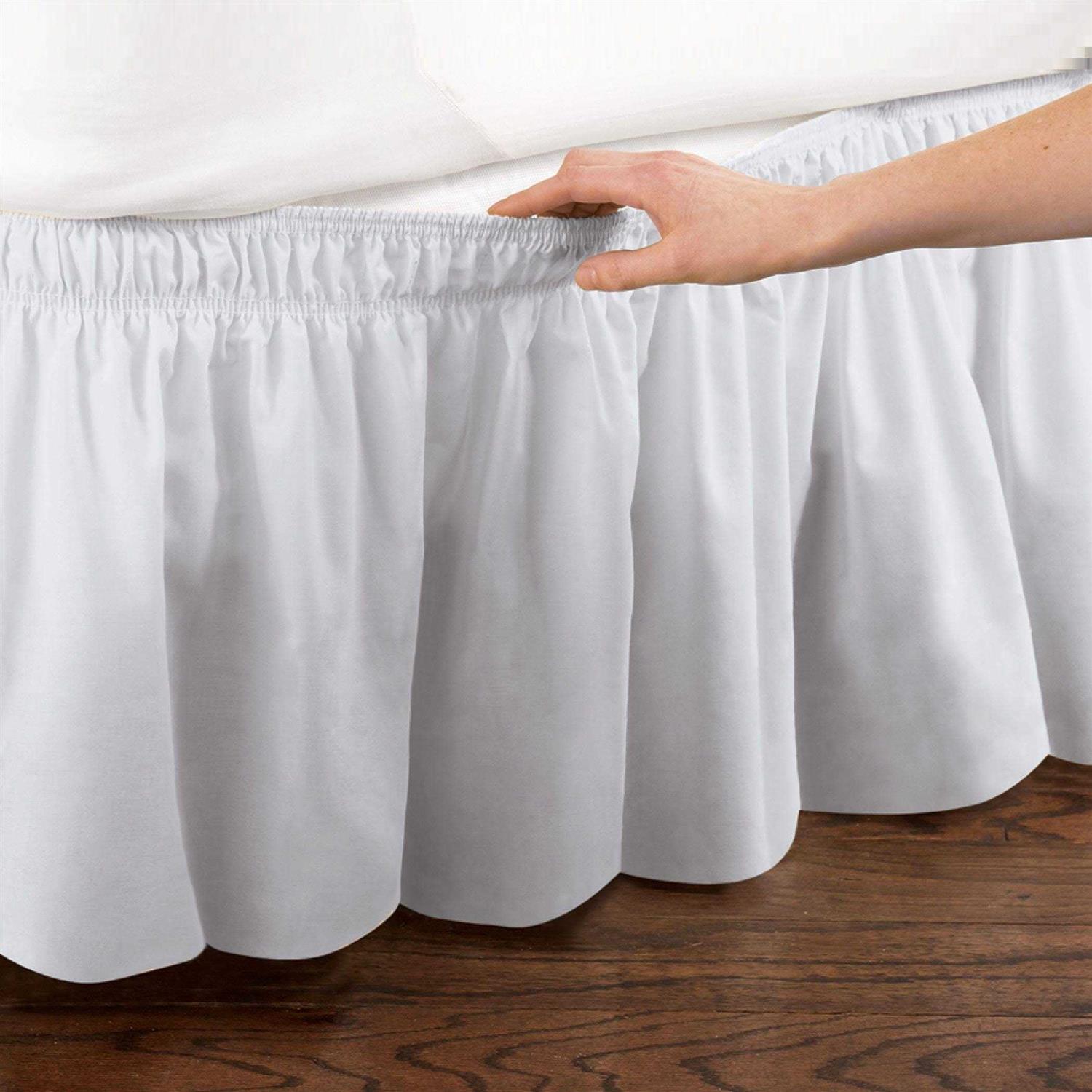 Collections Etc Wrap Around Bed Skirt Easy Fit Elastic Dust Ruffle - Image 4
