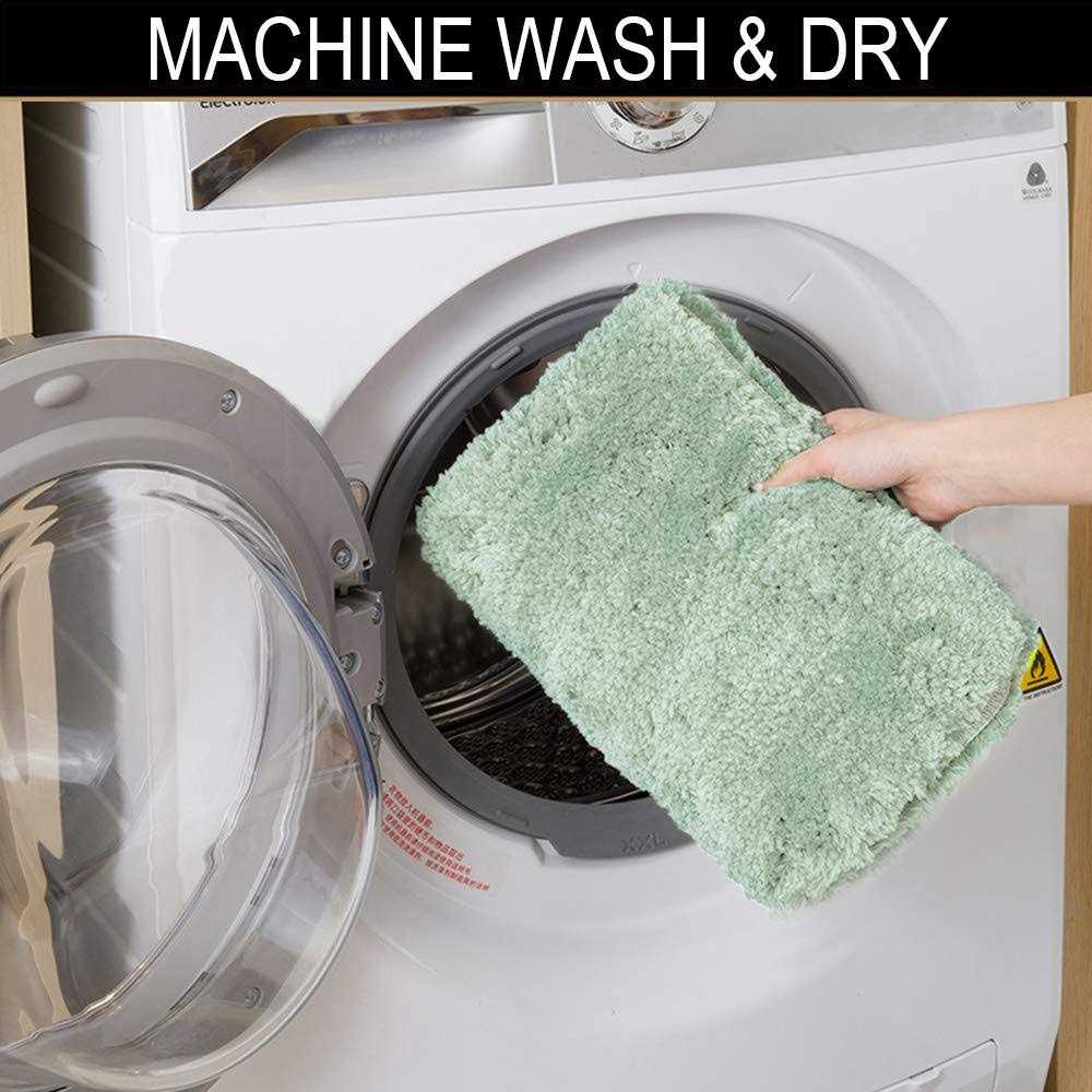 Walensee Bathroom Contour Rug Non Slip Bath Mat for Bathroom Water Absorbent Soft Microfiber Shaggy Bathroom Mat Machine Washable Bath - Image 3