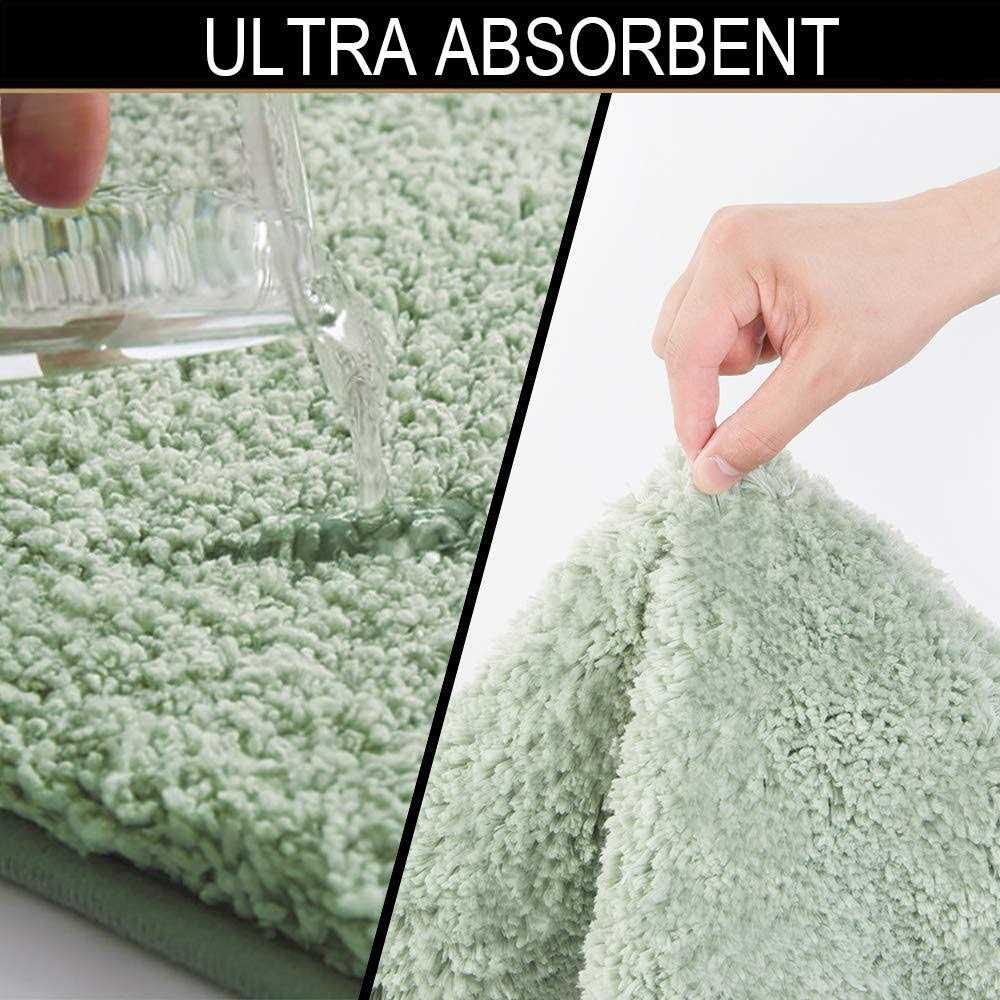Walensee Bathroom Contour Rug Non Slip Bath Mat for Bathroom Water Absorbent Soft Microfiber Shaggy Bathroom Mat Machine Washable Bath - Image 4
