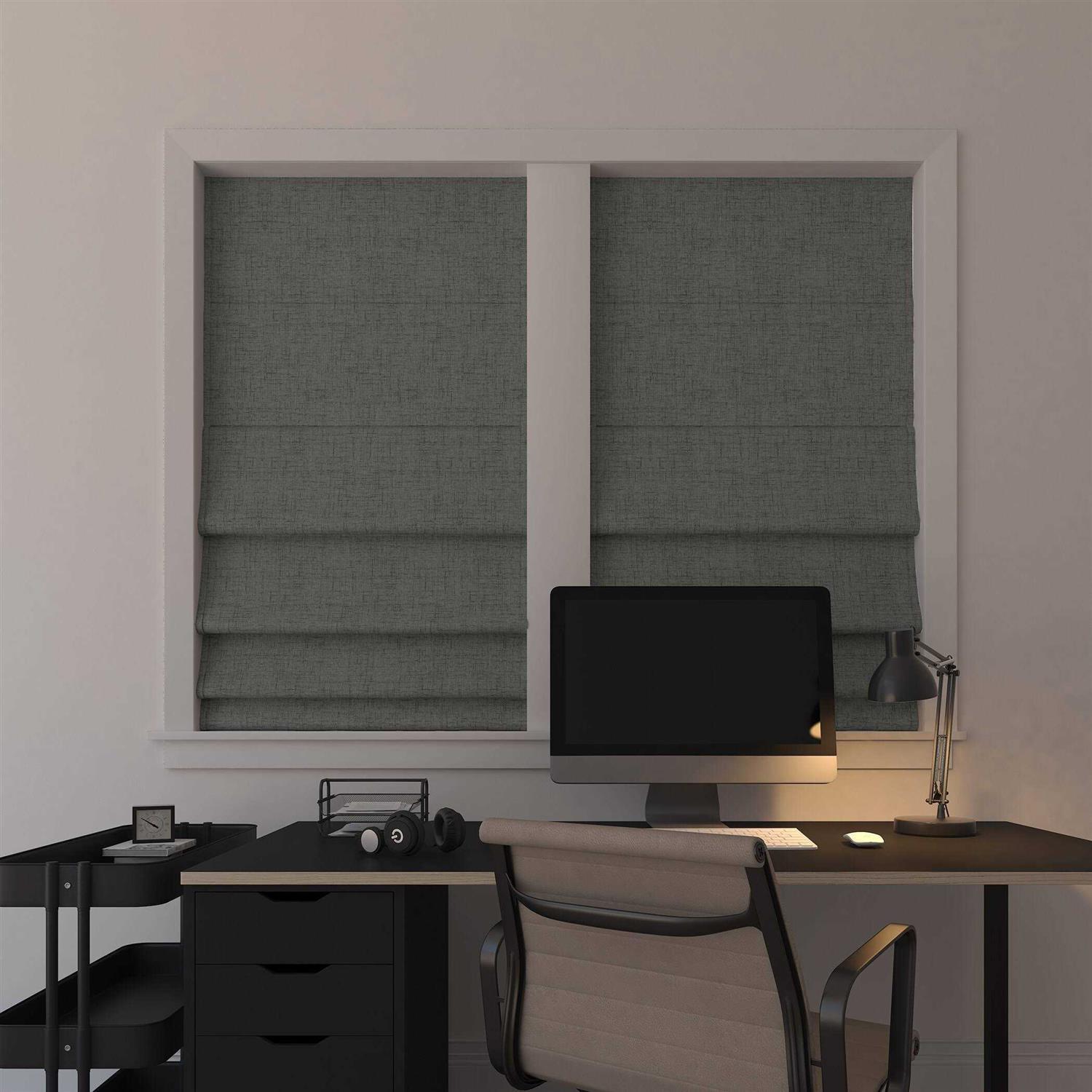 Sun Zero Somerton Textured 100% Blackout Cordless Roman Shade - Image 3