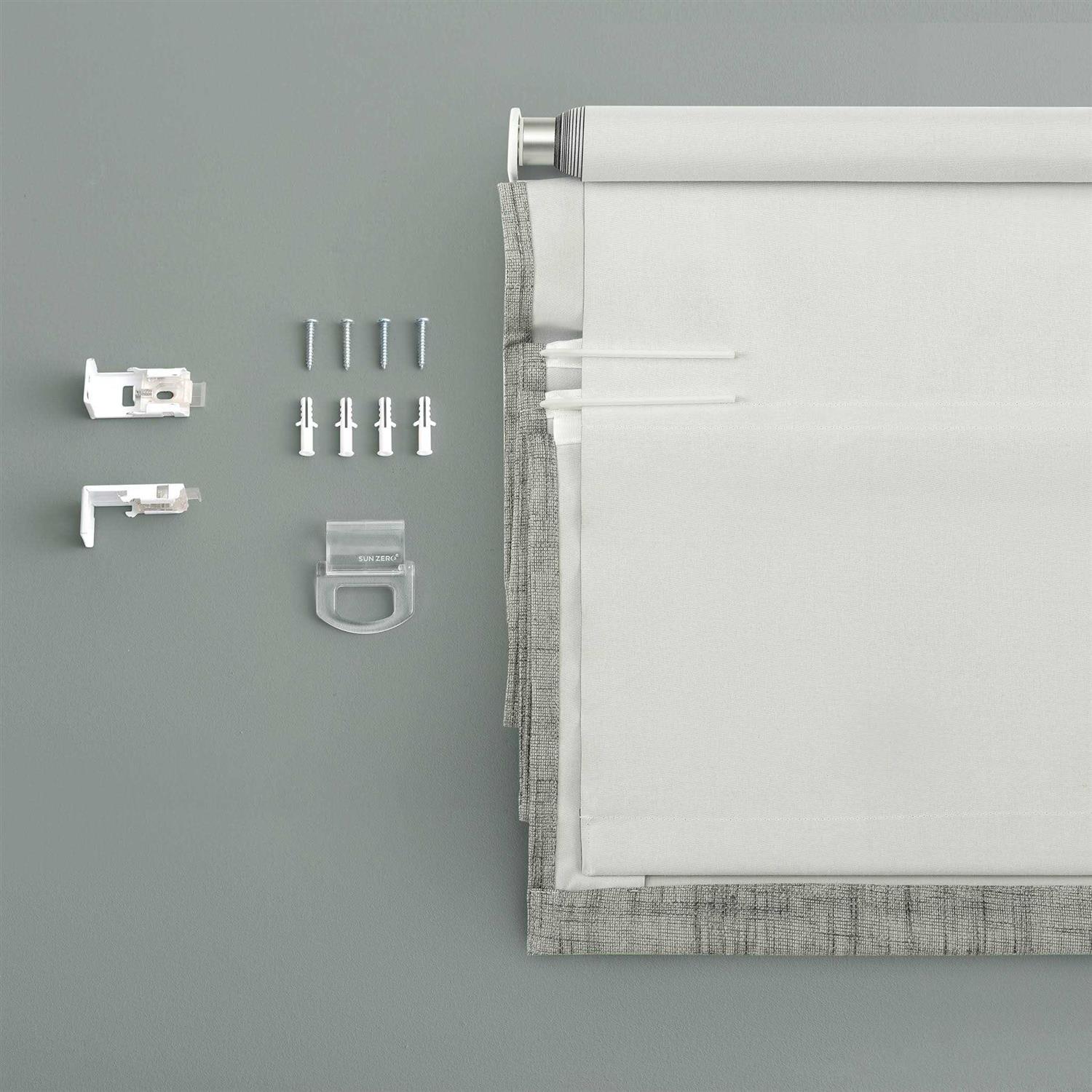 Sun Zero Somerton Textured 100% Blackout Cordless Roman Shade - Image 5