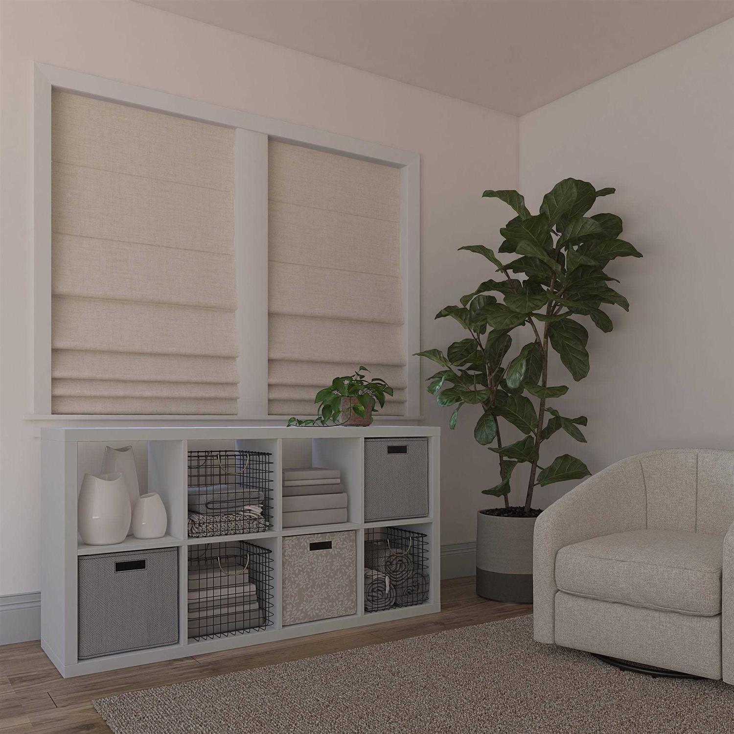 Sun Zero Somerton Textured 100% Blackout Cordless Roman Shade - Image 3