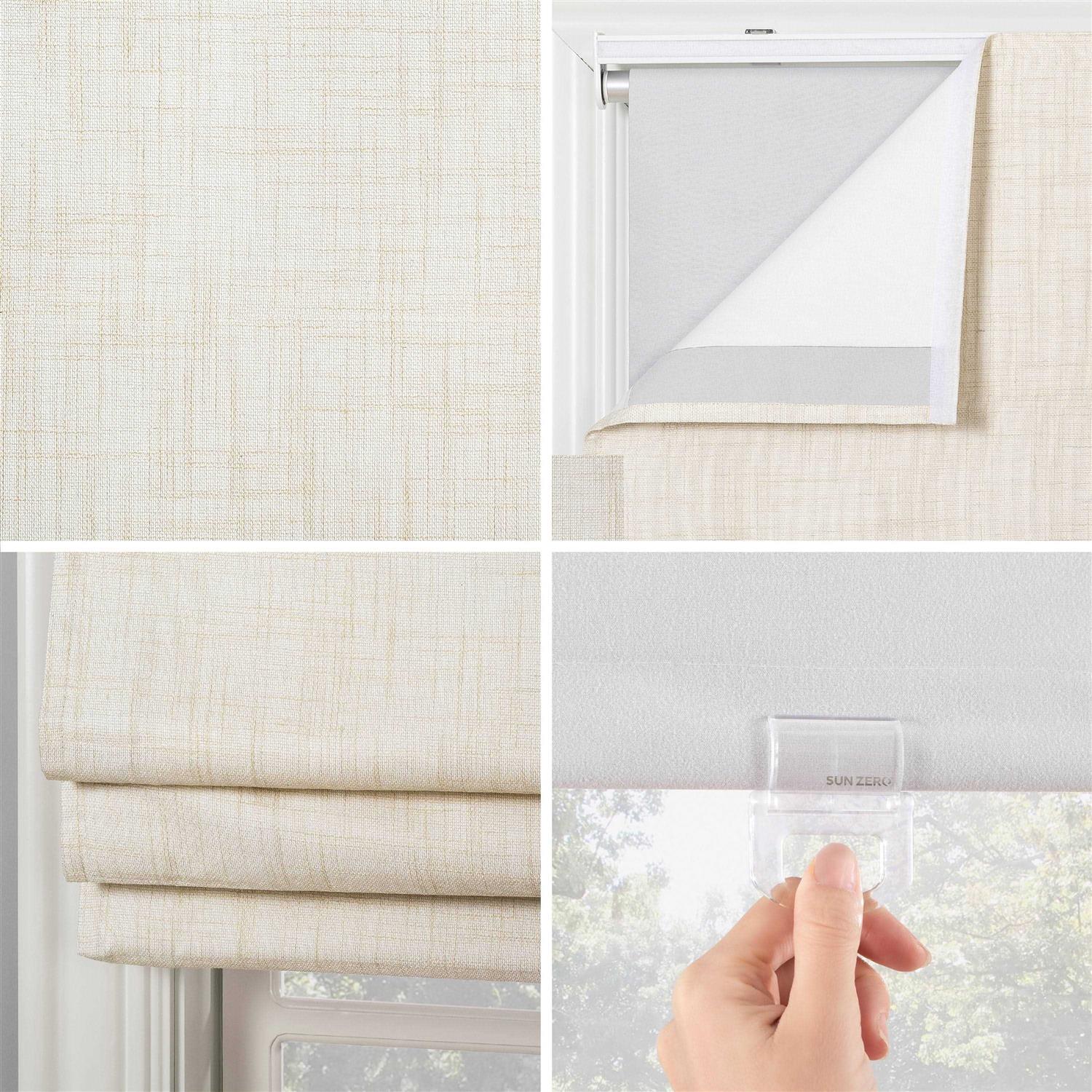 Sun Zero Somerton Textured 100% Blackout Cordless Roman Shade - Image 4