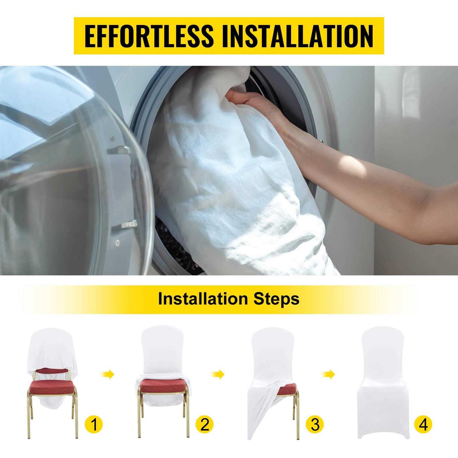 VEVOR Chair Covers Polyester Spandex Chair Cover Stretch Slipcovers - Image 3